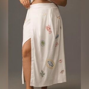 ISO - Maeve embellished linen wrap midi sz 20 or 22